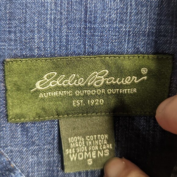 EDDIE BAUER Classic Four Pocket Mid Length Jean Jacket Medium Wash Size Small - Picture 2 of 13